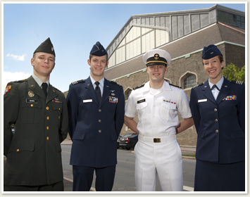 Four ROTC officers in uniforms