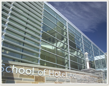 School of Hotel Administration sign in front of Statler Hall